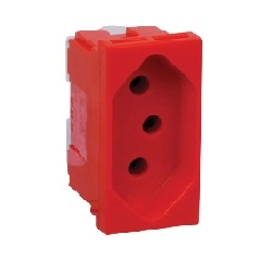 M-5076 | MODULO DE TOMADA NBR 2P+T VERMELHO