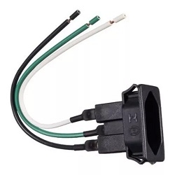 M-0501 | TOMADA 2P+T PAINEL COM RABICHO MARGIRIUS 20A PRETO