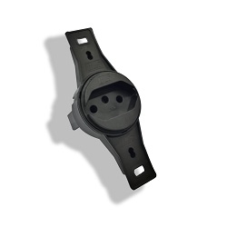 M-0505 | TOMADA 2P+T REDONDA COM HASTE LONGA 10A PRETO