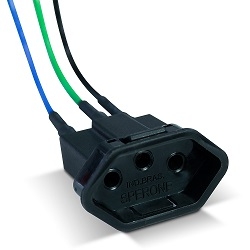 M-0507 | TOMADA 2P+T TIPO PAINEL COM RABICHO ATÉ 15A PRETO