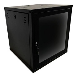 M-0411 | RACK PAREDE, TAMPA FRONTAL EM ACRÍLICO 8U X 19" X 570MM PRETO