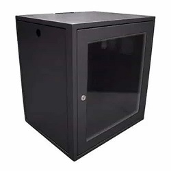 M-0409 | RACK PAREDE, TAMPA FRONTAL EM ACRÍLICO 12U X 19" X 570MM PRETO